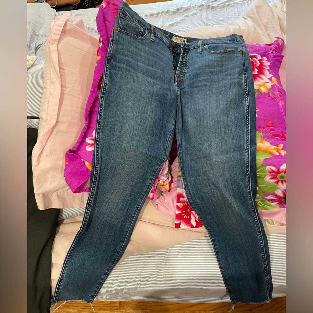 Madewell high rise curvy jeans with button flap
